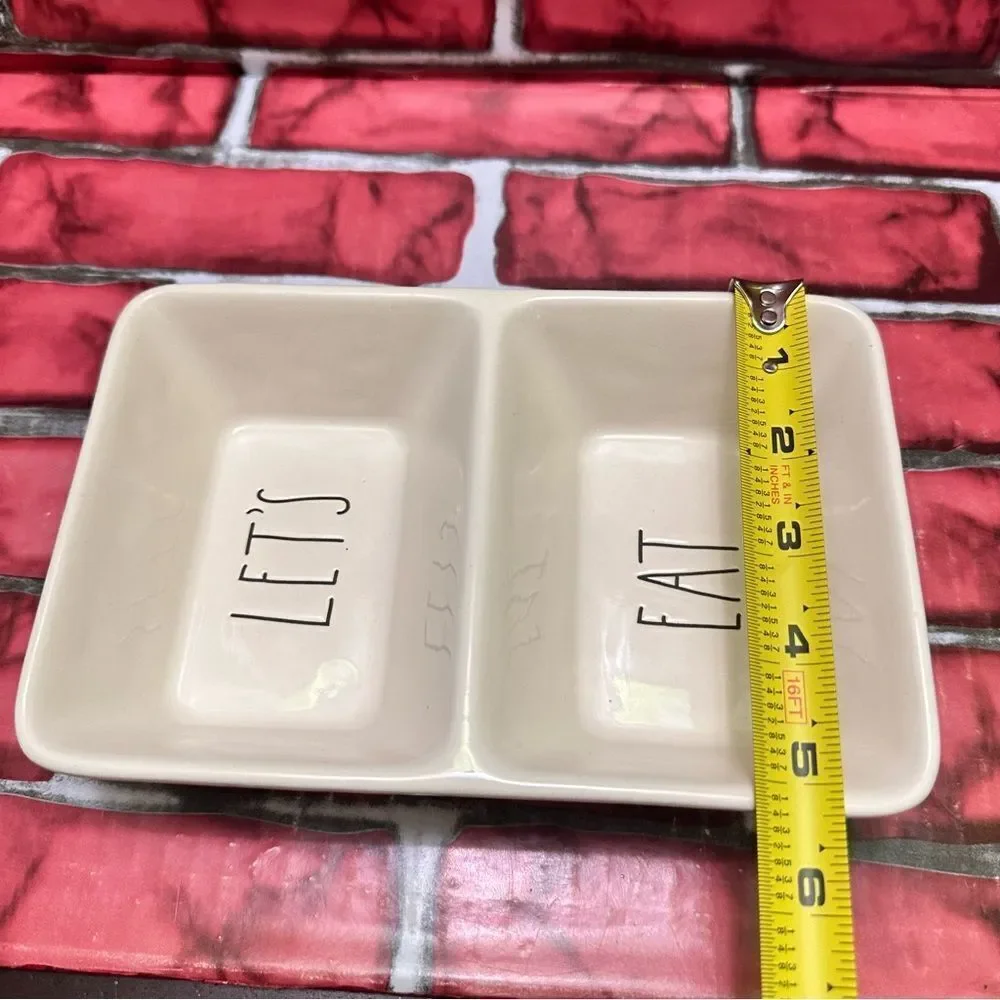 Rae Dunn ceramic Snack Tray LET’S EAT